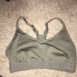 PINK (army green) sports bra